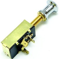 Sierra Mp39590 On/Off/On Spdt 4 Blade Terminal Heavy Duty Push Pull Switch | Chrome & Plastic Knob - Mp39590 - 11-Mp39590F1