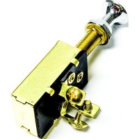 Sierra Mp39640 On/Off/On Spdt 3 Screw Terminal Heavy Duty Push Pull Switch - Chrome & Brass Knob - Mp39640 - 11-Mp39640F1