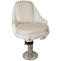 Springfield Newport Manual Adjustable Economy Chair Package, White (Includes Seat With Cushions, Pedestal, Mounting Plate And Swivel) - 1060100 - 169-1060100F1