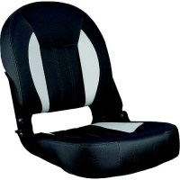 Springfield Marine 106106001 Skipper Premium Low Back Folding Seat, Charcoal And Gray White - 1061060-01 - 169-106106001F1