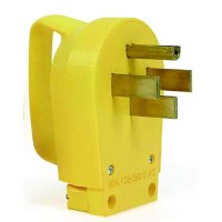 Camco 55252 Yellow Powergrip Replacement Rv Plug With Handle - 55252 - 17-55252F1