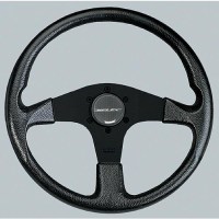 Uflex Corse Steering Wheel, Black Pvc Grip W/Black Spokes - Corse-B/B - 216-Corsebbf1