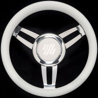 Foscari Steering Wheels, White Vinyl Chrome - Foscari V/Ch/W - 216-Foscarivchwf1
