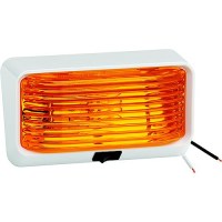 Bargman #78 12V Porch/Utility Light W/Switch, White W/Amber Lens - 30-78-518 - 220-3078518F1
