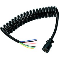 Bargman 54006044 Coiled 7-Way Molded Trailer Connector, 8' - 54006-044 - 220-54006044F1