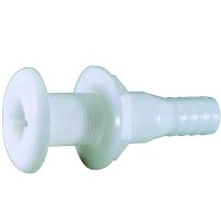 Attwood Thru Hull Connector For Hose, White - 1-1/2