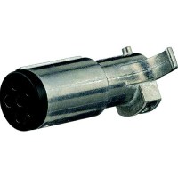 Pollak 6P-100V 6-Pole Round Metal Trailer End Plug - 6P-100V - 329-6P100Vf1