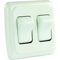 Jr Products Double Rv Rocker Switch Assembly With Bezel - 12015 - 342-12015F1