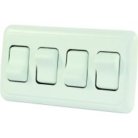 Jr Products 12331 White Quad Rv Rocker Switch Assembly With Bezel - 12331 - 342-12331F1