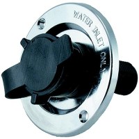 Jr Products 9690-200-023 Chrome Rv City Water Flange With Plastic Check Valve - 9690-200-023 - 342-9690200023F1