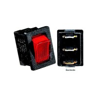 Switch-Ill Rocker 20A Blk W-Rd Illuminated - S481 - 350-S481F1