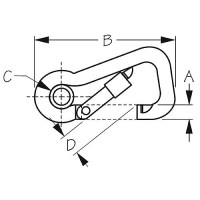 Seadog 150088 Locking Asymmetrical Snap & Eye Insert, 316 Stainless Steel, 3-1/8