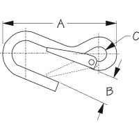 Spring Hook - Plated Steel - 155630-1 - 354-1556301F1