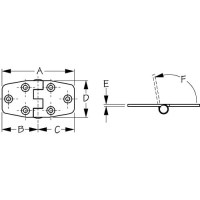 Sea-Dog 201535 Flush Door Hinge - 201535-1 - 354-2015351F1