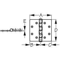 Seadog Butt Hinge With Bearings | Commercial Pattern | Investment Cast 316 Stainless | 1/4