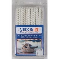 Sea Dog Premium Twisted Three-Strand Nylon Dock Line - 301110010Wh-1 - 354-301110010Wh1F1