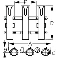 Seadog 3250321 Triple Threat™ Three Pole Rod Holder, White - 325032-1 - 354-3250321F1
