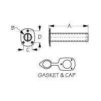 Dock Edge 3251731 Economy Flush Mount Rod Holder With Cap - 325173-1 - 354-3251731F1