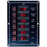6 Switch Illiminated Switch Panel, Vertical - 422110-1 - 354-4221101F1