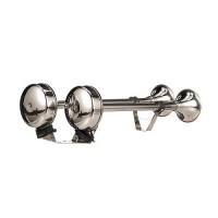 Seachoice Stainless Steel Dual Trumpet Horn, Vibration-Free Mounting Pad, 20-3/4 In. Long, 12V - 14561 - 50-14561F1