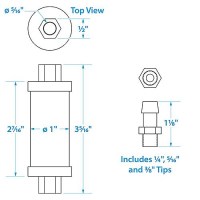 Seachoice In-Line Fuel Filter, Clear Body, Universal Fit - 20941 - 50-20941F1