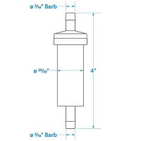 Seachoice In-Line Fuel Filter, 5/16 In., Plastic, Outboard, 20 Micron - 21111 - 50-21111F1