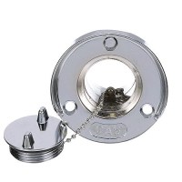 Seachoice Chrome Plated Zinc Gas Deck Fill With Cap (Beaded Chain Tether) For 1-1/2