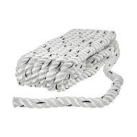Seachoice Premium 3-Strand Twisted Nylon Dock Line, White With Blue Tracer, 3/8