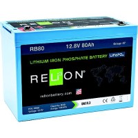 Relion Rb80 Lifepo4 Lithium Iron Phosphate 12V Battery, Group 27 - Rb80 - 569-Rb80F1