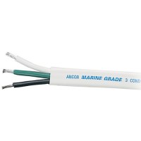 Ancor 130705 Marine Grade® Tinned Triplex Cable, Black/Green/White Conductors, 6/3 Awg, 50', White Jacket - 130705 - 639-130705F1