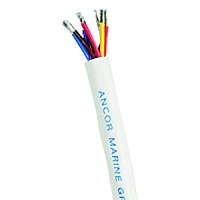 Ancor 158010 Marine Grade® Tinned Copper White Flat Signal Cable, 20/8 Awg, 100', Bk/Rd/Gn/Bl/Bn/Or/Vi/Yl - 158010 - 639-158010F1