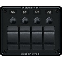 Blue Sea Systems Contura Water Resistant 12V Dc 4 Position Circuit Breaker Panel - 8372-Bss - 661-8372F1