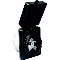 Park Power 301Elrvblk Power Inlet, 30A Black W/Ss Trim - 301Elrv.Blk - 679-301Elrvblkf1