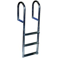 Dock Edge De2043F Welded Aluminum Fixed Wide 3-Step Ladder - De2043F - 686-De2043Ff1