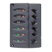 Marinco Contour Switch Panel Includes 6 Switches And 3 Inline Fuse Holders - Csp6-F - 969-Csp6Ff1