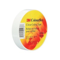 3M Colourflex™ Coloured Vinyl Electrical Tape, 18Mm X 18.3M, White, 40/Case - 7100169491 - 71-66114F1