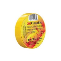 3M Colourflex™ Coloured Vinyl Electrical Tape, 18Mm X 18.3M, Yellow, 40/Case - 7100169490 - 71-66115F1