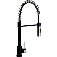 Lippert 2022109922 Coiled Pull Down Faucet, Black/Stainless Steel - 2022109922 - 804-2022109922F1