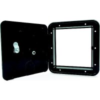 B&B Molders 94338 Square Electric Cable Hatch, Large W/Open Back & Key Lock, Black - 94338 - 865-94338F1