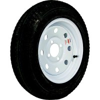 Loadstar Bias Tire And Wheel (Rim) Assembly K353, 480-12 4 Hole 6 Ply, White W/O Stripes, Modular - 30675 - 966-30675F1