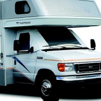 Adco 2510 Class C Deluxe Windshield Cover With Roll-Up Windows For Rv, White - 2510 - 104-2510F1