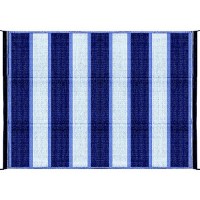 Open Air Stripe Awning Leisure Mat, 6' X 9' Blue - 42871 - 17-42871F1