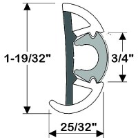 Taco V119960Bbk602 Suproflex Rub Rail Kit, Small, 60', Black/Chrome - V11-9960Bbk60-2 - 236-V119960Bbk602F1