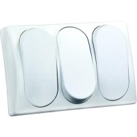 Jr Products 13595 White Triple Modular On/Off Rv Switch With Bezel - 13595 - 342-13595F1