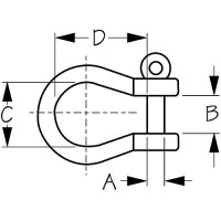 Seadog 147210 Stainless Steel Bow Shackle, 3/8