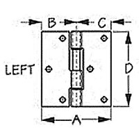 Seadog 207730-1 Lift Gate Butt Hinge, Left - 207730-1 - 354-2077301F1