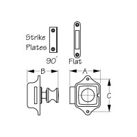 Seadog 225310 Push Button Rim Latch - Square | Stainless/Plastic Housing - 225310-1 - 354-2253101F1