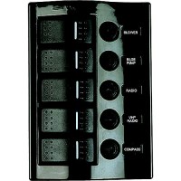 Sea-Dog 5-Gang Wave Rocker Switch Fuse Panel - 425110-1 - 354-4251101F1