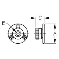 Chrome Brass Cable Outlet, 1/4
