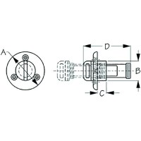Sea-Dog 5200601 Captive Garboard Drain And Plug, A: 2